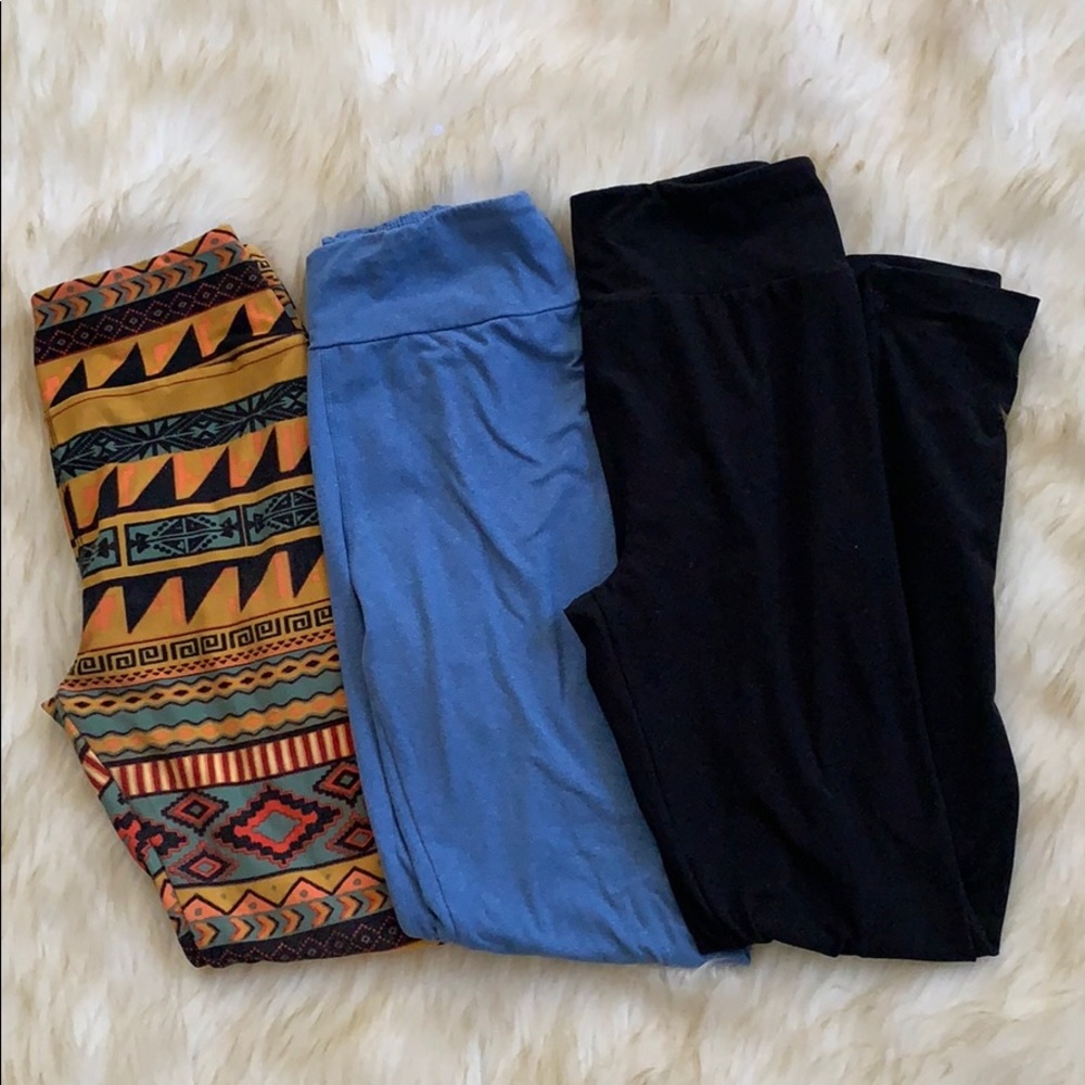 3 Luluaroe Leggings with Holes OS One Size